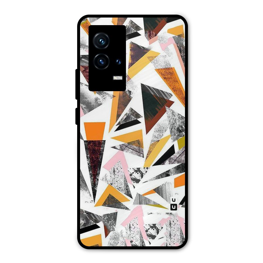 Abstract Sketchy Triangles Metal Back Case for iQOO 9 5G