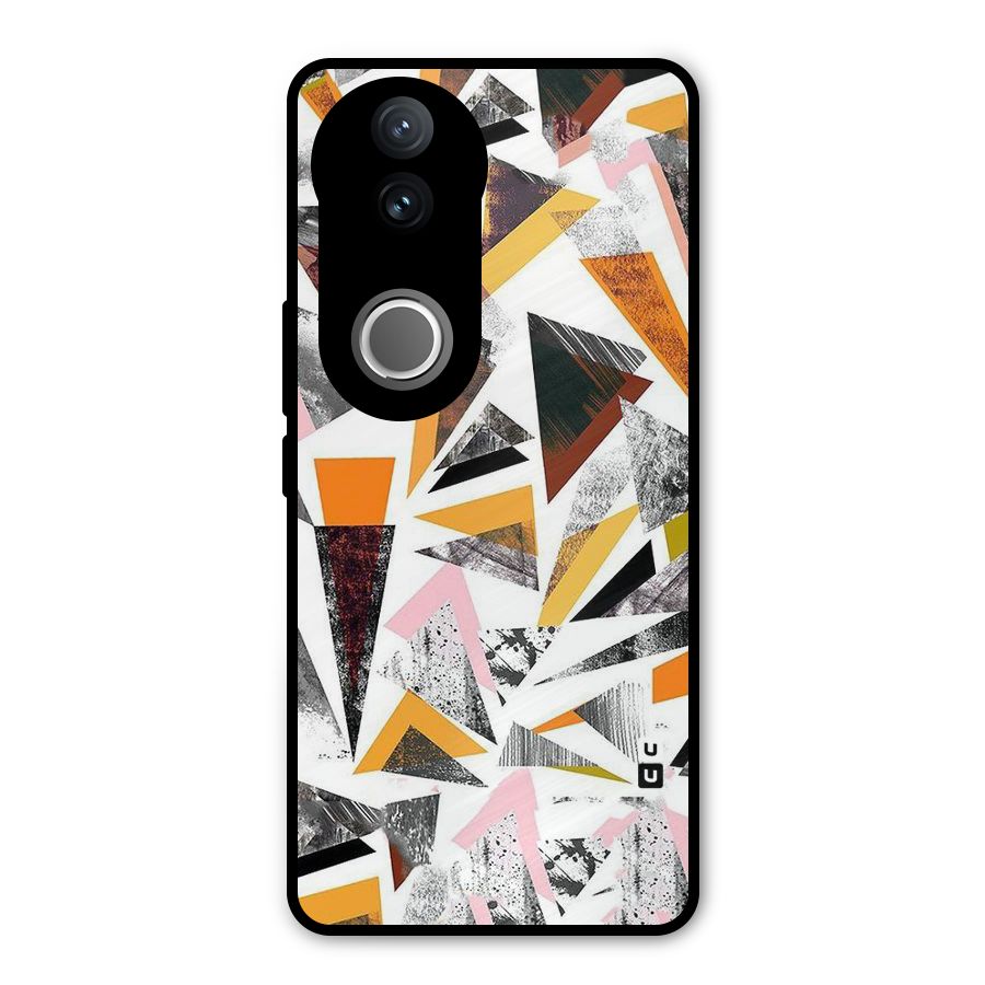 Abstract Sketchy Triangles Metal Back Case for iQOO Z10R