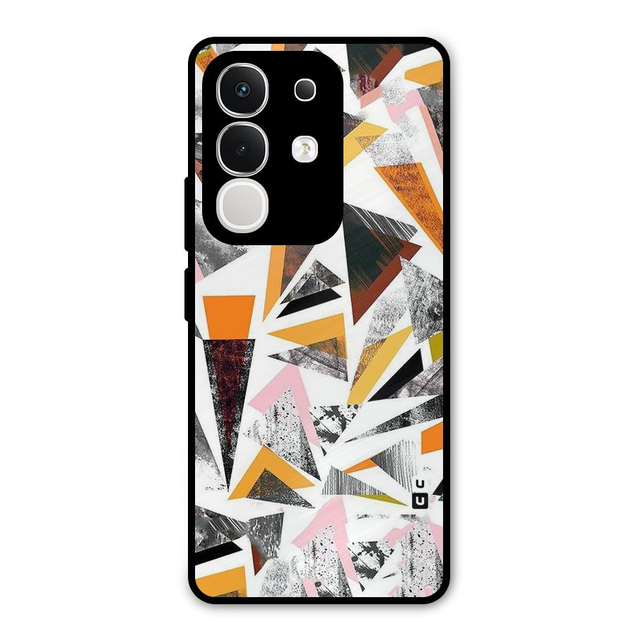 Abstract Sketchy Triangles Metal Back Case for iQOO Z10x