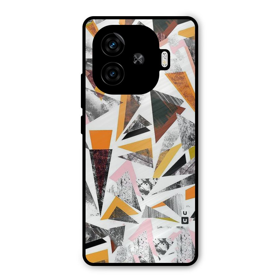 Abstract Sketchy Triangles Metal Back Case for iQOO Z9 Turbo