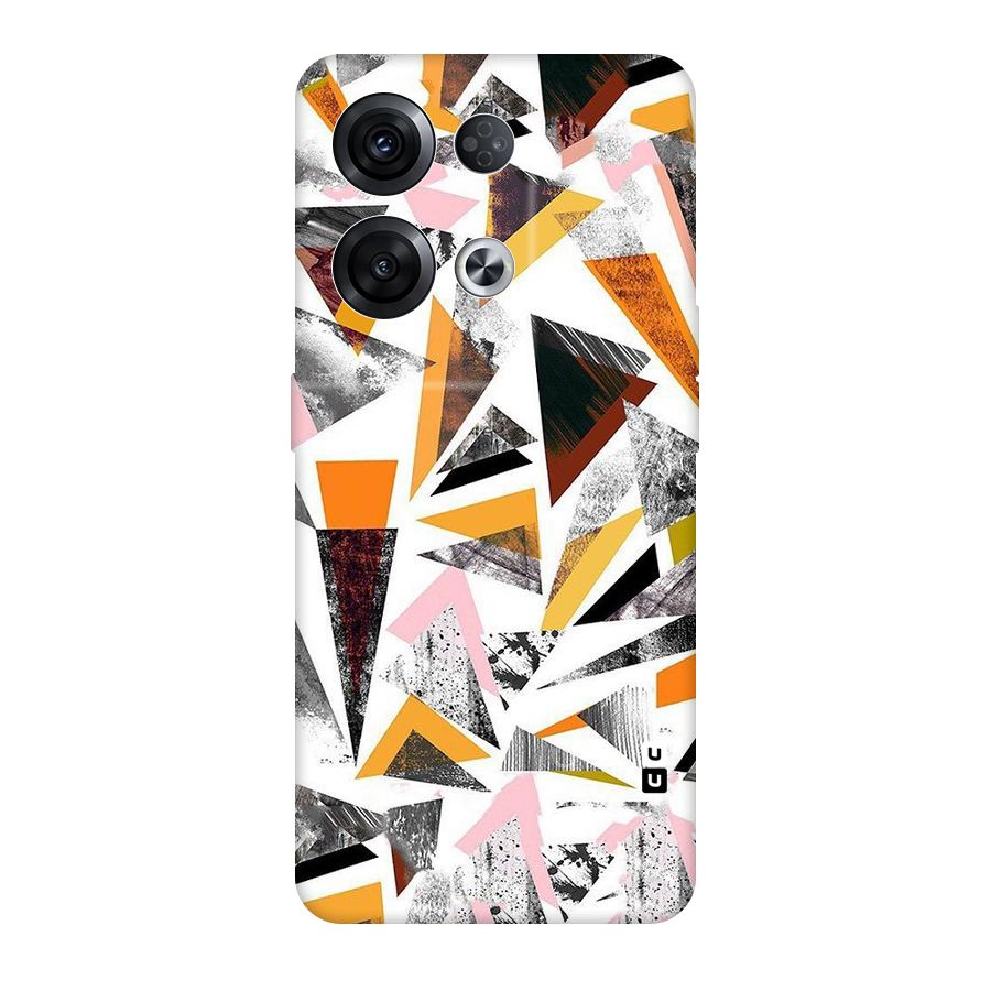 Abstract Sketchy Triangles Original Polycarbonate Back Case for Oppo Reno8 Pro 5G