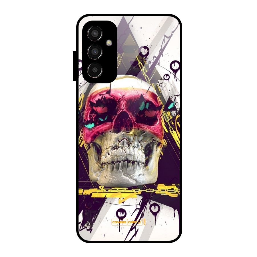 Abstract Skull Glass Back Case for Galaxy F13