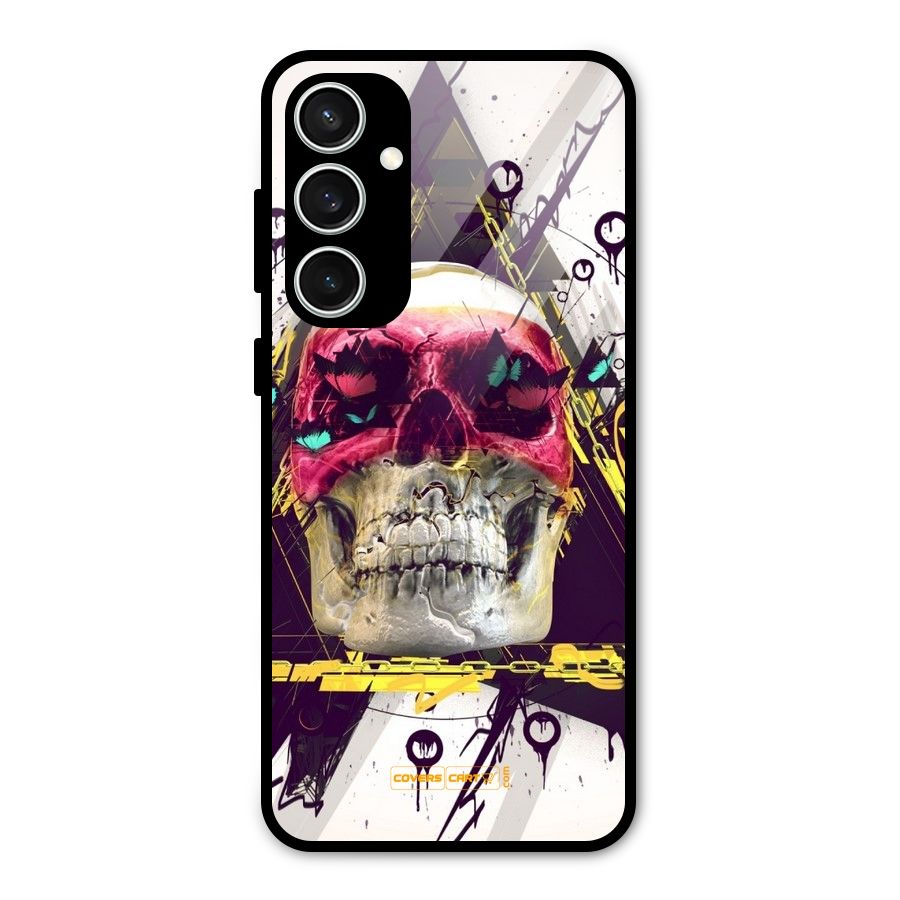 Abstract Skull Glass Back Case for Galaxy S23 FE