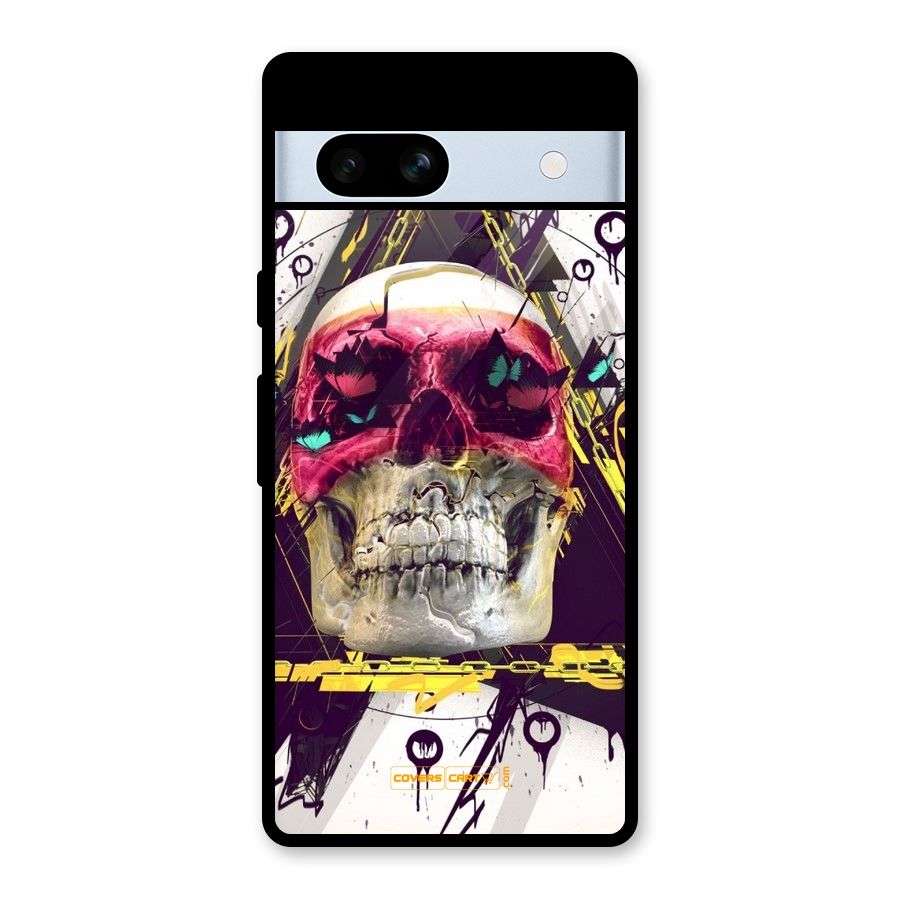 Abstract Skull Glass Back Case for Google Pixel 7a