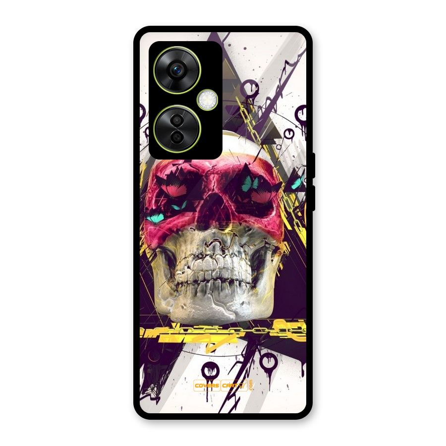Abstract Skull Glass Back Case for OnePlus Nord CE 3 Lite