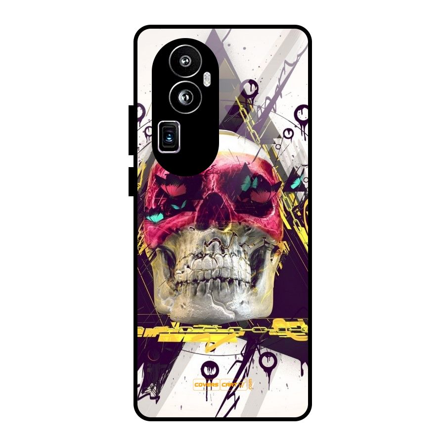 Abstract Skull Glass Back Case for Oppo Reno10 Pro Plus