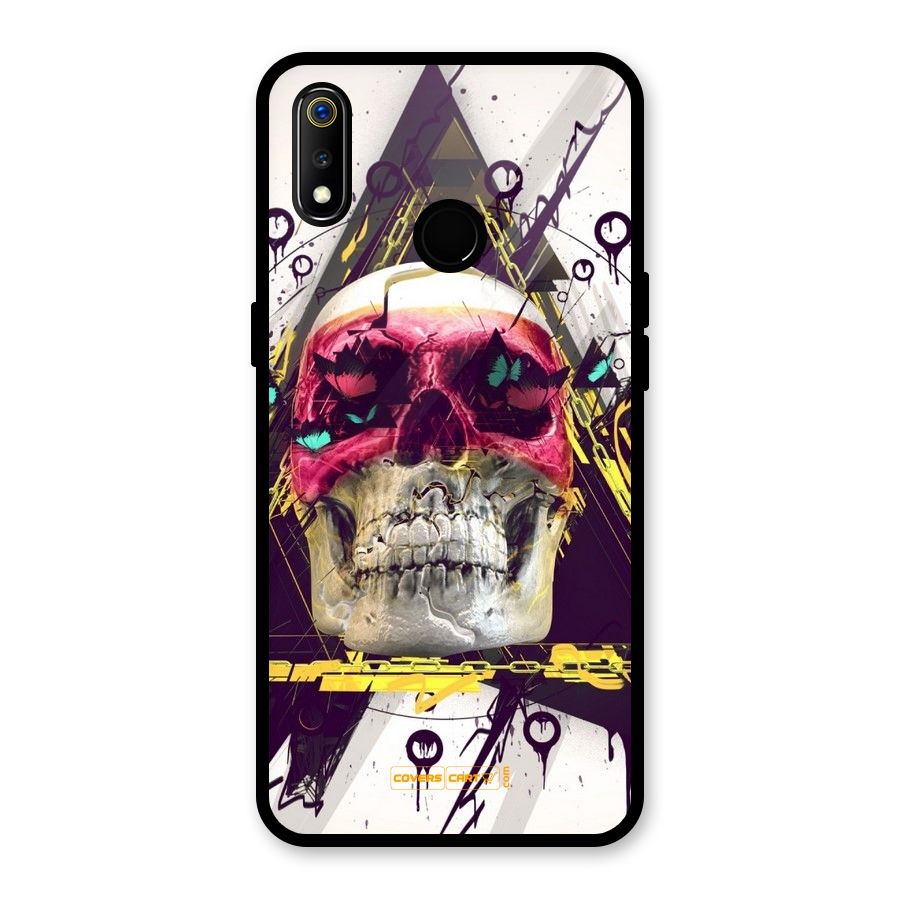 Abstract Skull Glass Back Case for Realme 3i