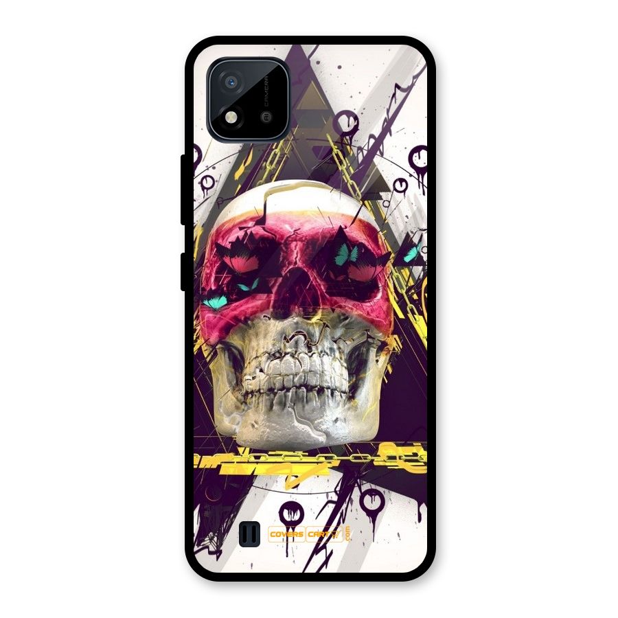 Abstract Skull Glass Back Case for Realme C11 2021