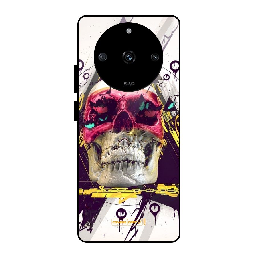 Abstract Skull Glass Back Case for Realme Narzo 60 5G