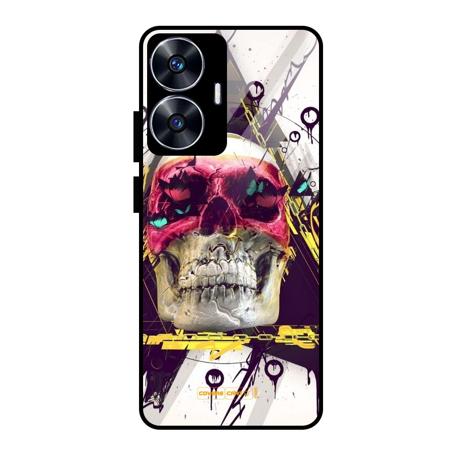 Abstract Skull Glass Back Case for Realme Narzo N55