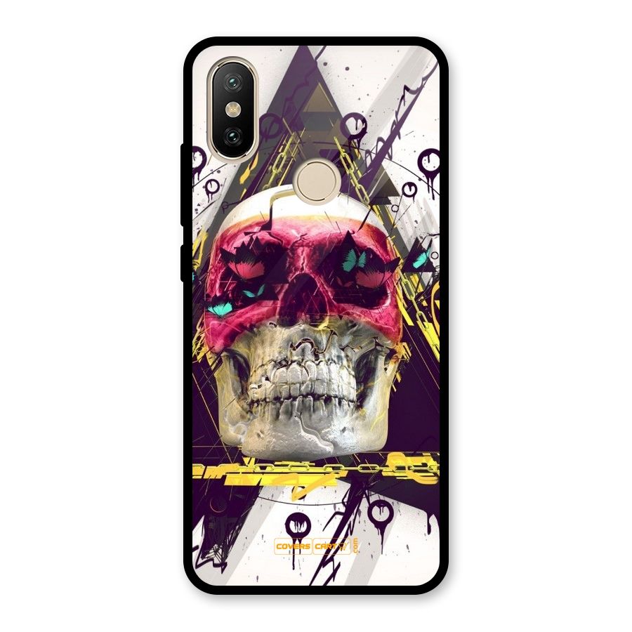 Abstract Skull Glass Back Case for Redmi A2