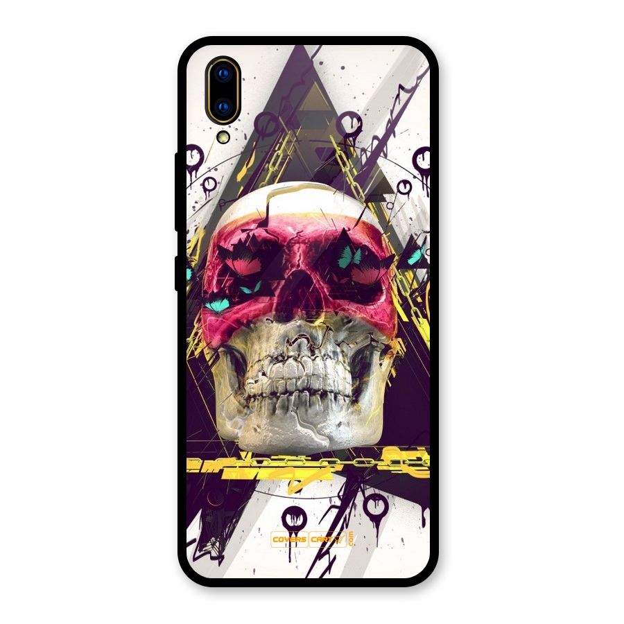 Abstract Skull Glass Back Case for Vivo V11 Pro