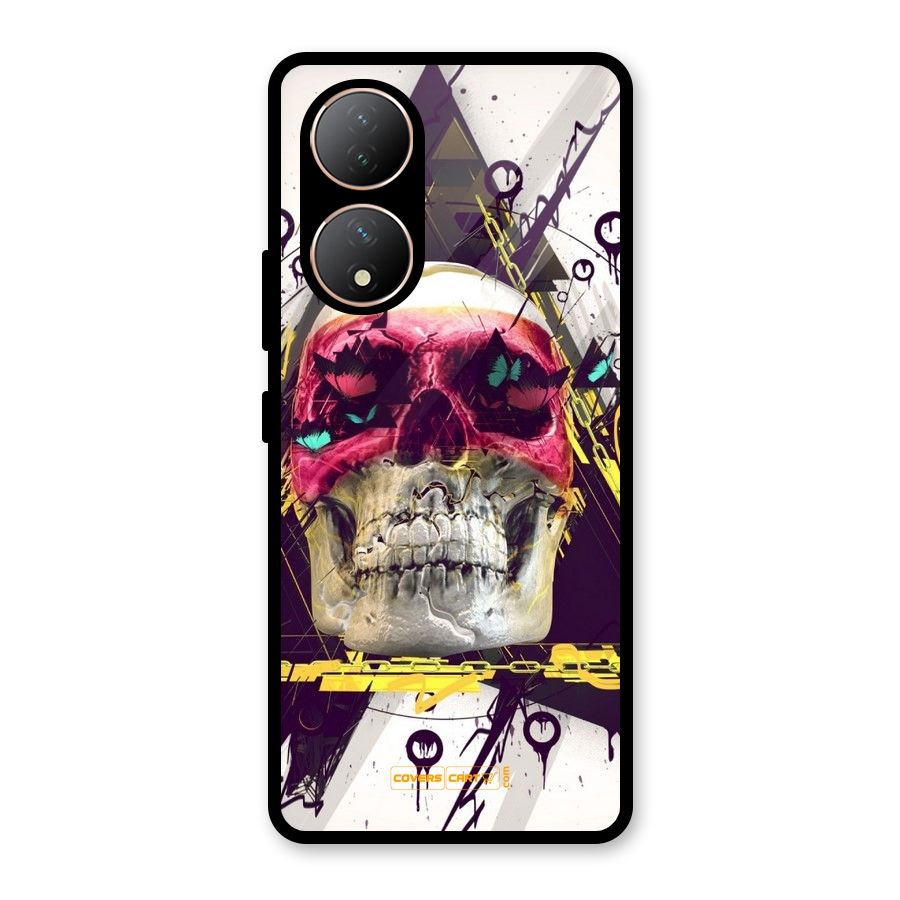 Abstract Skull Glass Back Case for Vivo Y100A