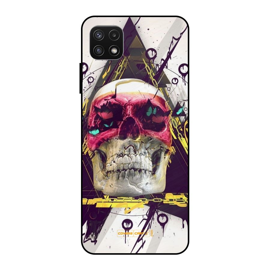 Abstract Skull Metal Back Case for Galaxy A22 5G