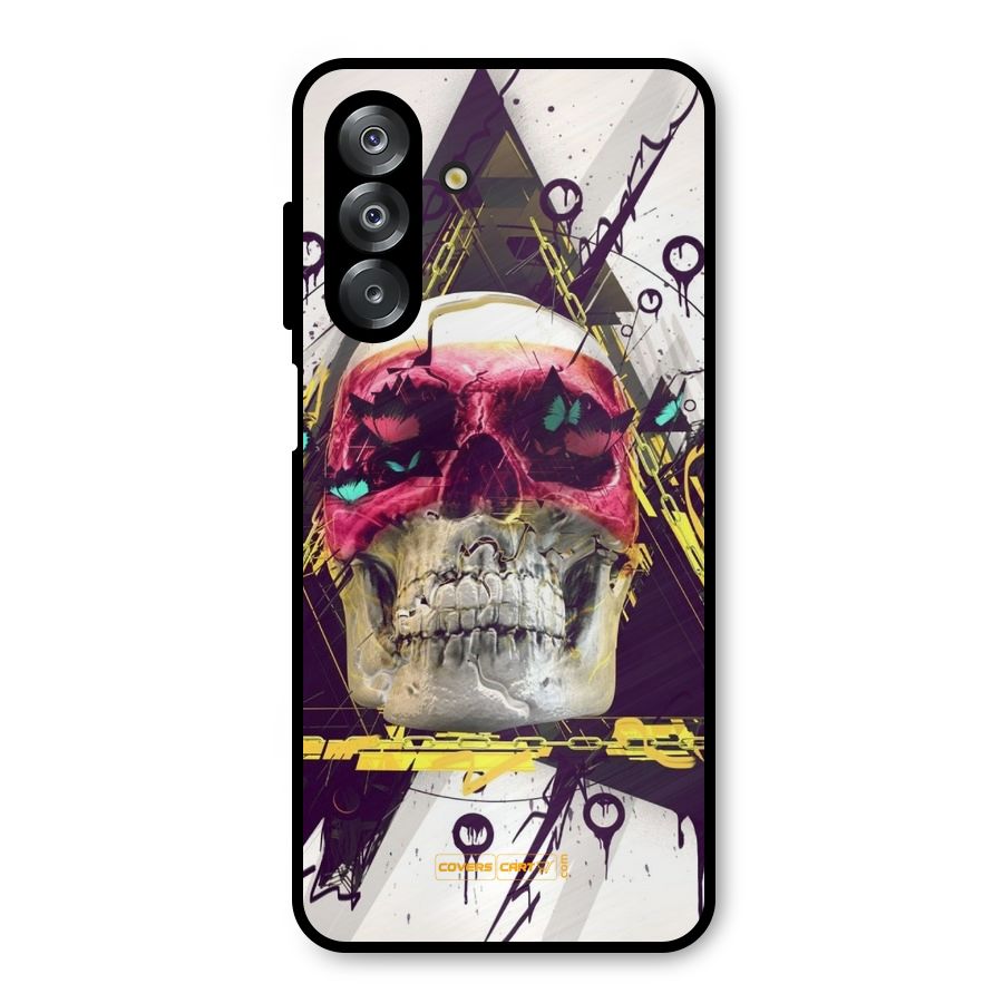Abstract Skull Metal Back Case for Galaxy A26