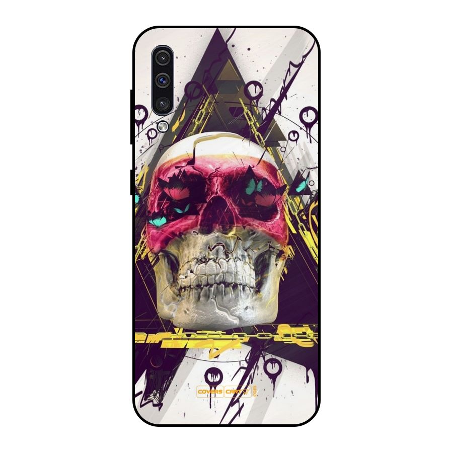 Abstract Skull Metal Back Case for Galaxy A50