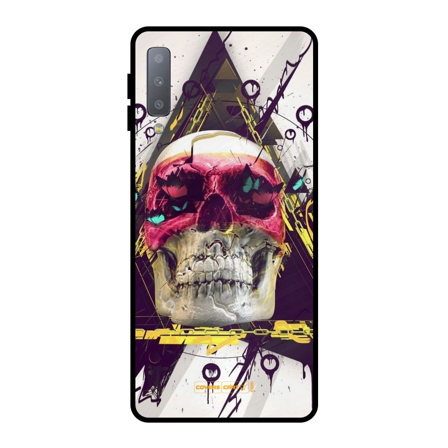 Abstract Skull Metal Back Case for Galaxy A7 (2018)