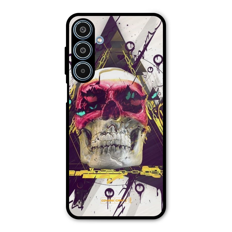 Abstract Skull Metal Back Case for Galaxy M35