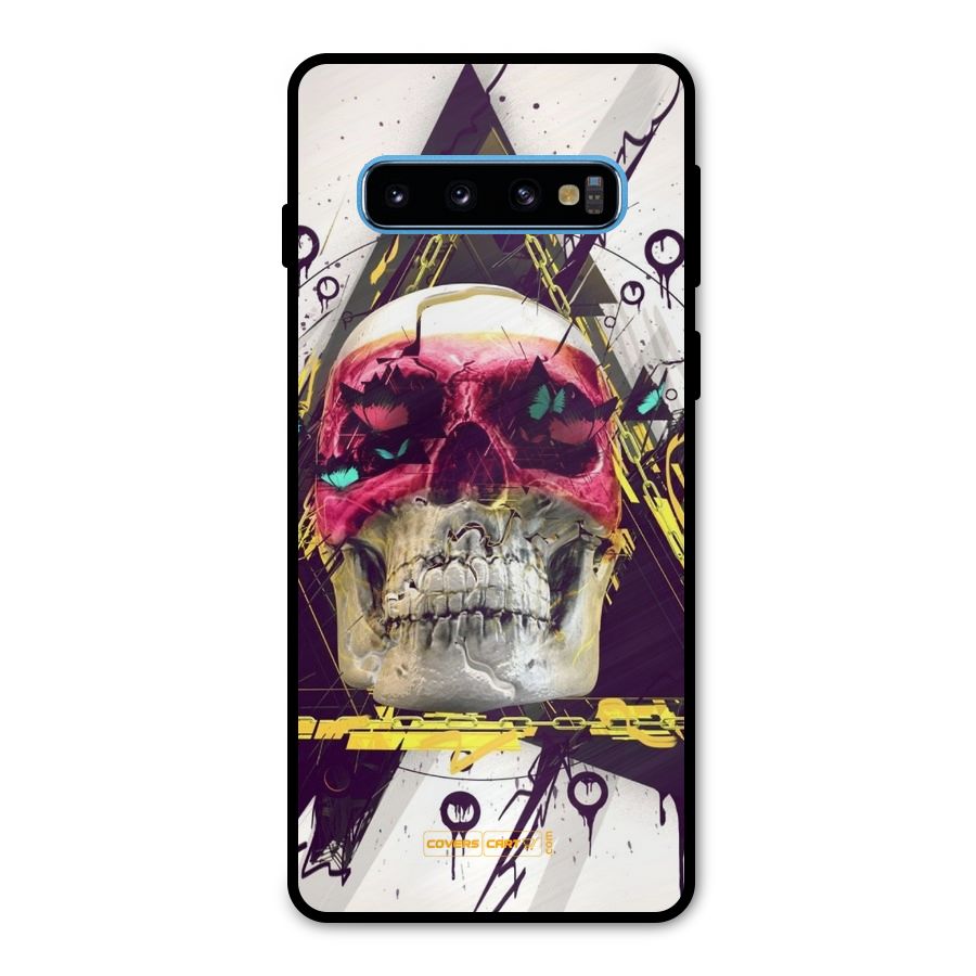 Abstract Skull Metal Back Case for Galaxy S10