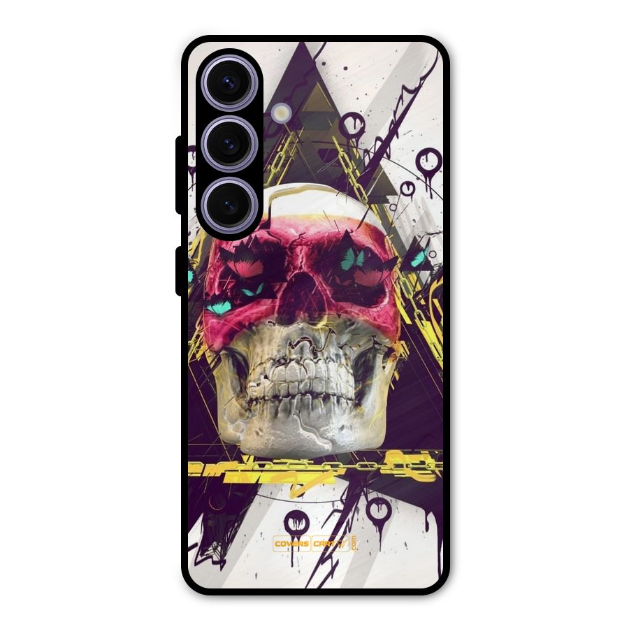 Abstract Skull Metal Back Case for Galaxy S24
