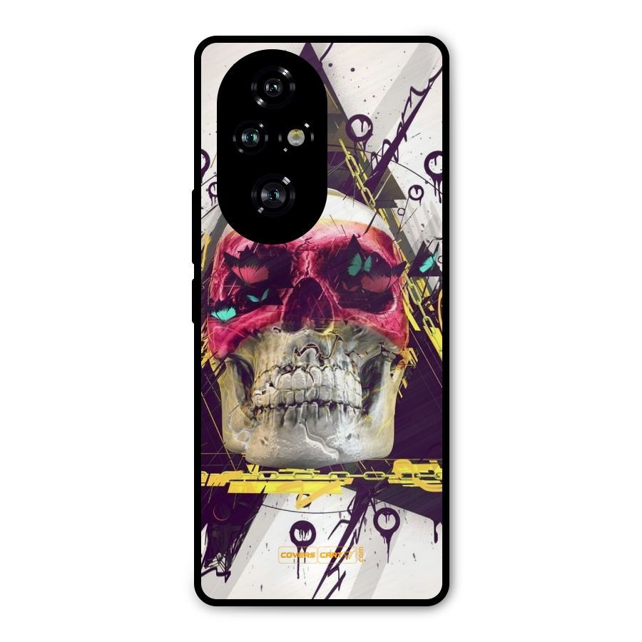 Abstract Skull Metal Back Case for Honor 200 Pro