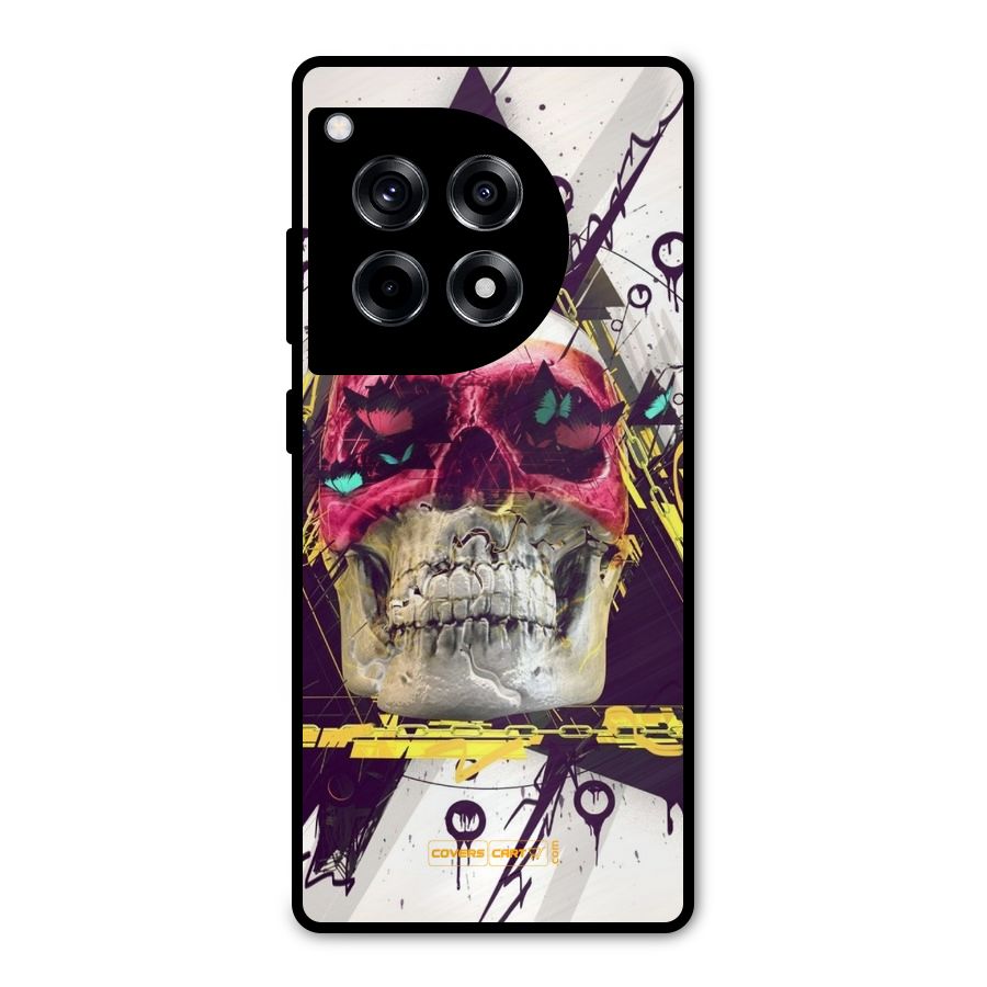 Abstract Skull Metal Back Case for OnePlus 12R