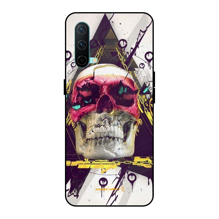 Abstract Skull Metal Back Case for OnePlus Nord CE 5G