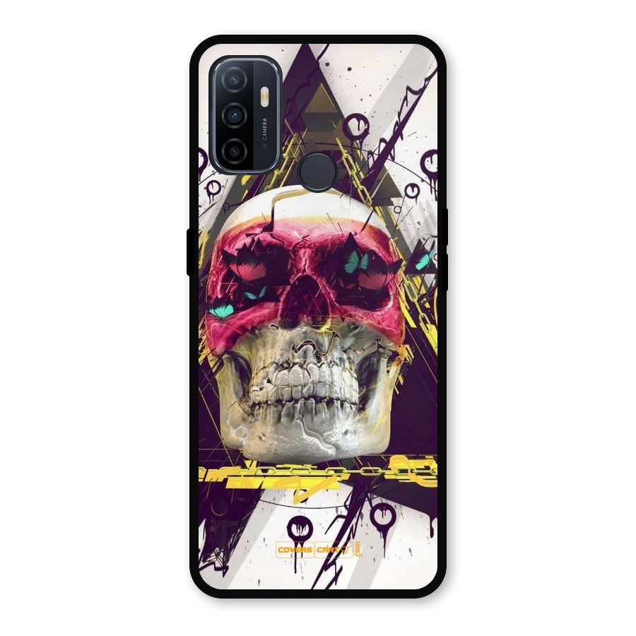 Abstract Skull Metal Back Case for Oppo A53