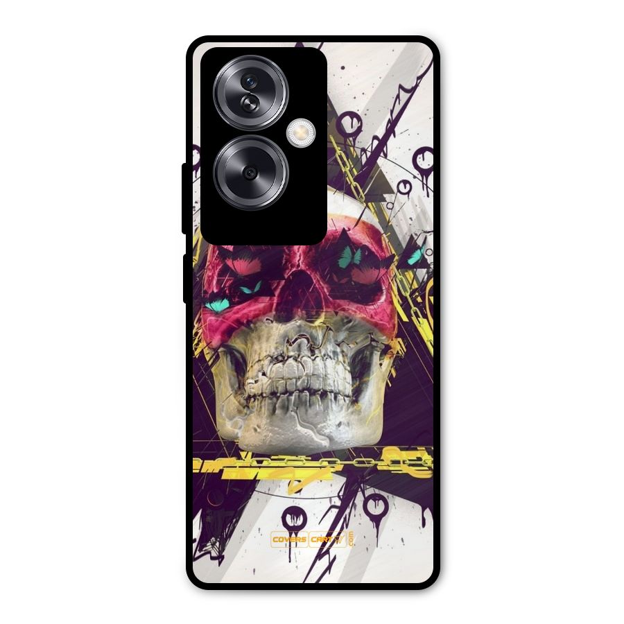 Abstract Skull Metal Back Case for Oppo A79 5G