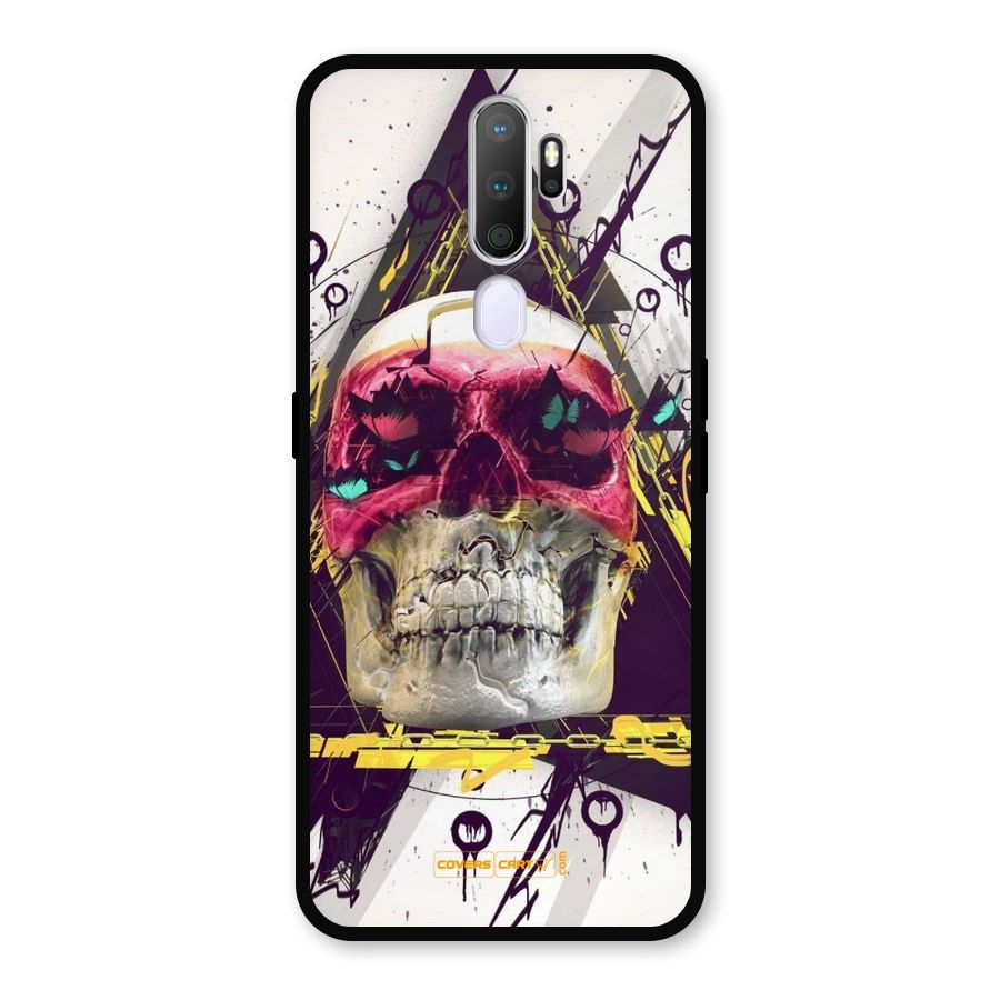 Abstract Skull Metal Back Case for Oppo A9 (2020)
