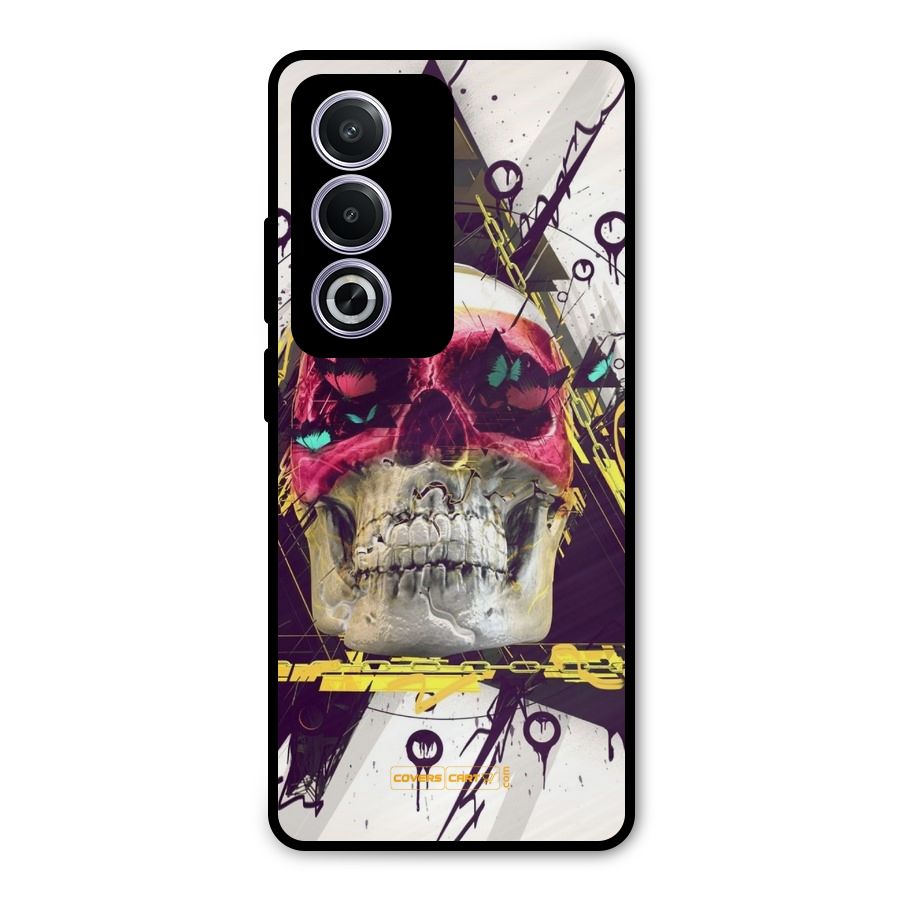 Abstract Skull Metal Back Case for Oppo K12x