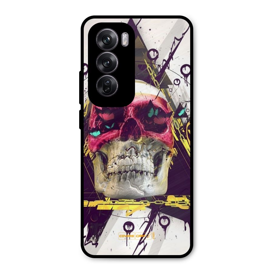 Abstract Skull Metal Back Case for Oppo Reno12 Pro