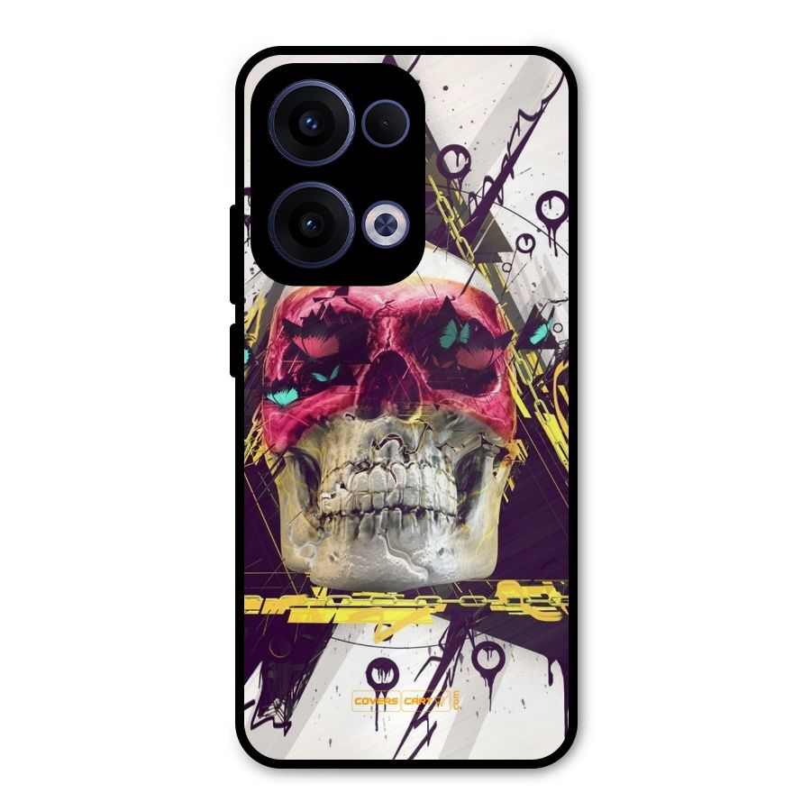 Abstract Skull Metal Back Case for Oppo Reno13