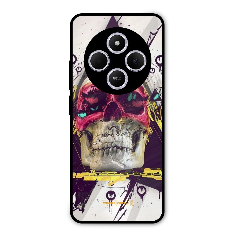 Abstract Skull Metal Back Case for Poco C75 5G