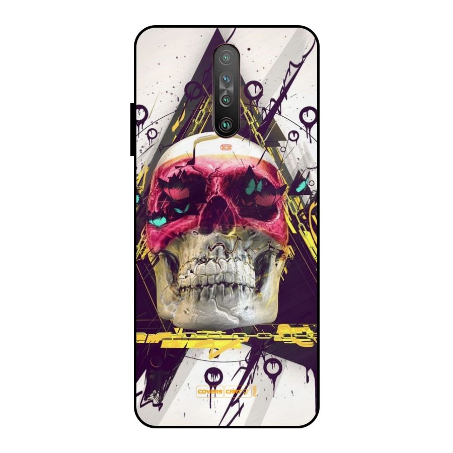 Abstract Skull Metal Back Case for Poco X2