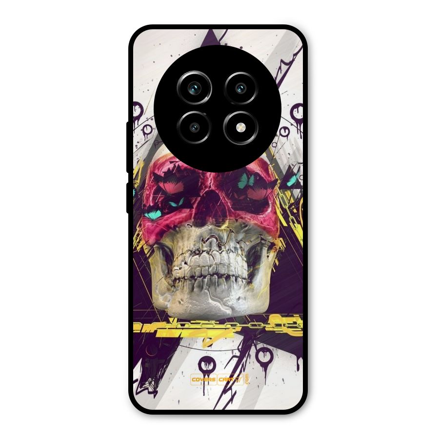 Abstract Skull Metal Back Case for Realme 13 Pro