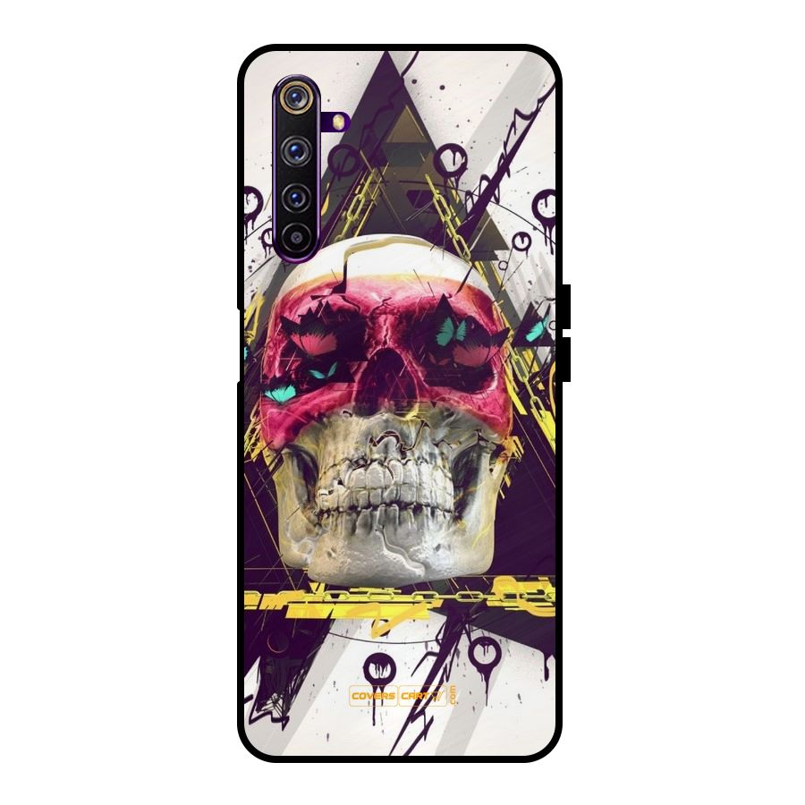 Abstract Skull Metal Back Case for Realme 6 Pro