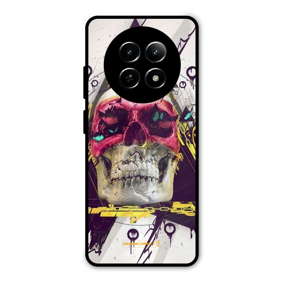 Abstract Skull Metal Back Case for Realme Narzo N65