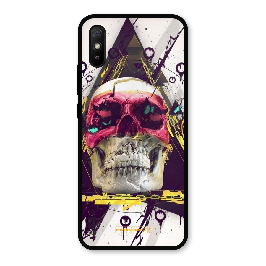Abstract Skull Metal Back Case for Redmi 9i