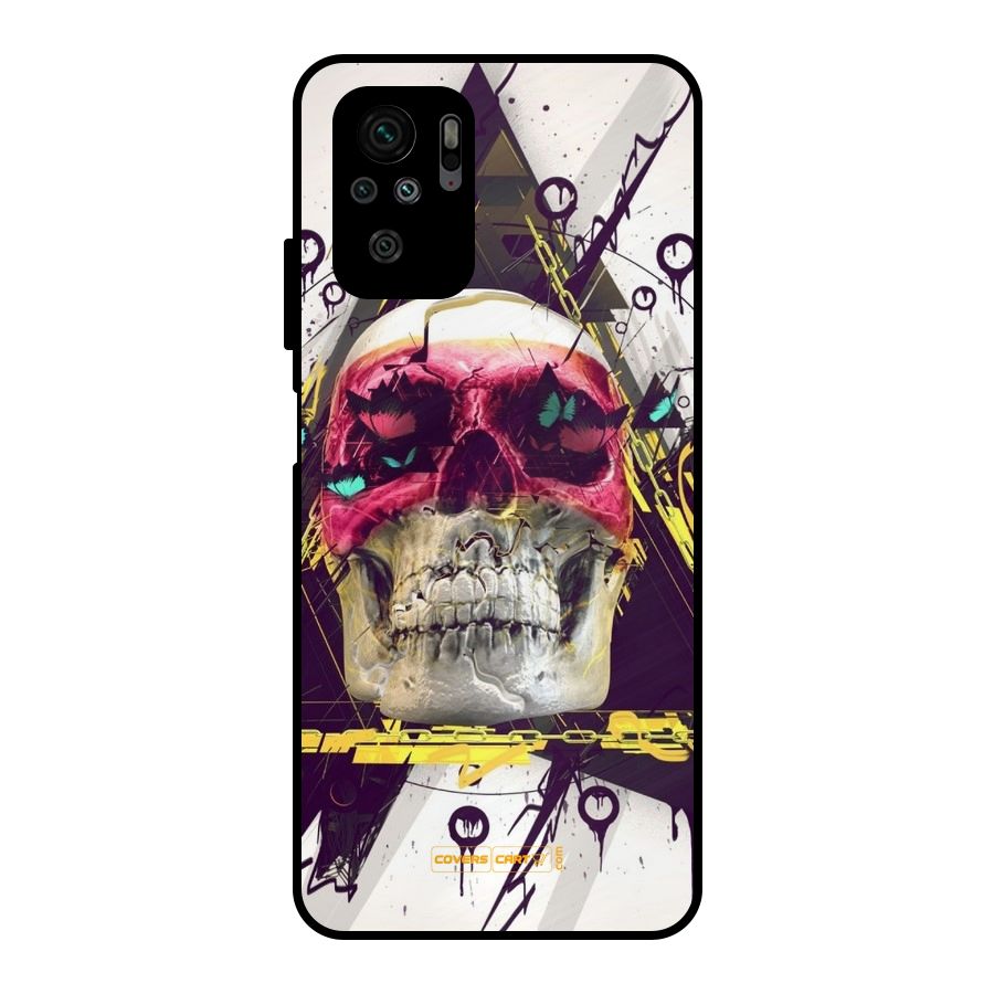 Abstract Skull Metal Back Case for Redmi Note 10S