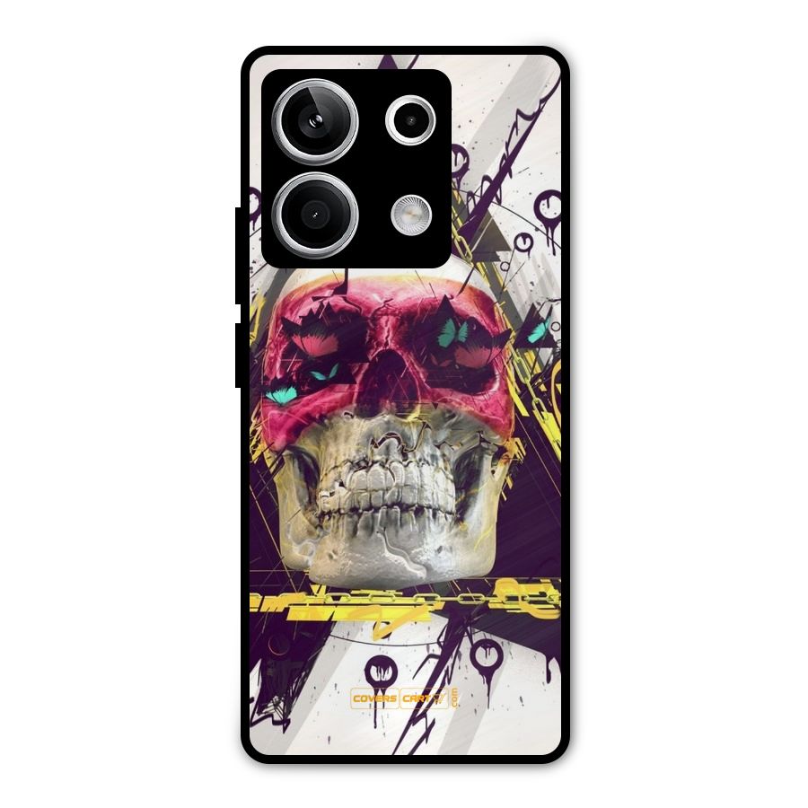 Abstract Skull Metal Back Case for Redmi Note 13 5G