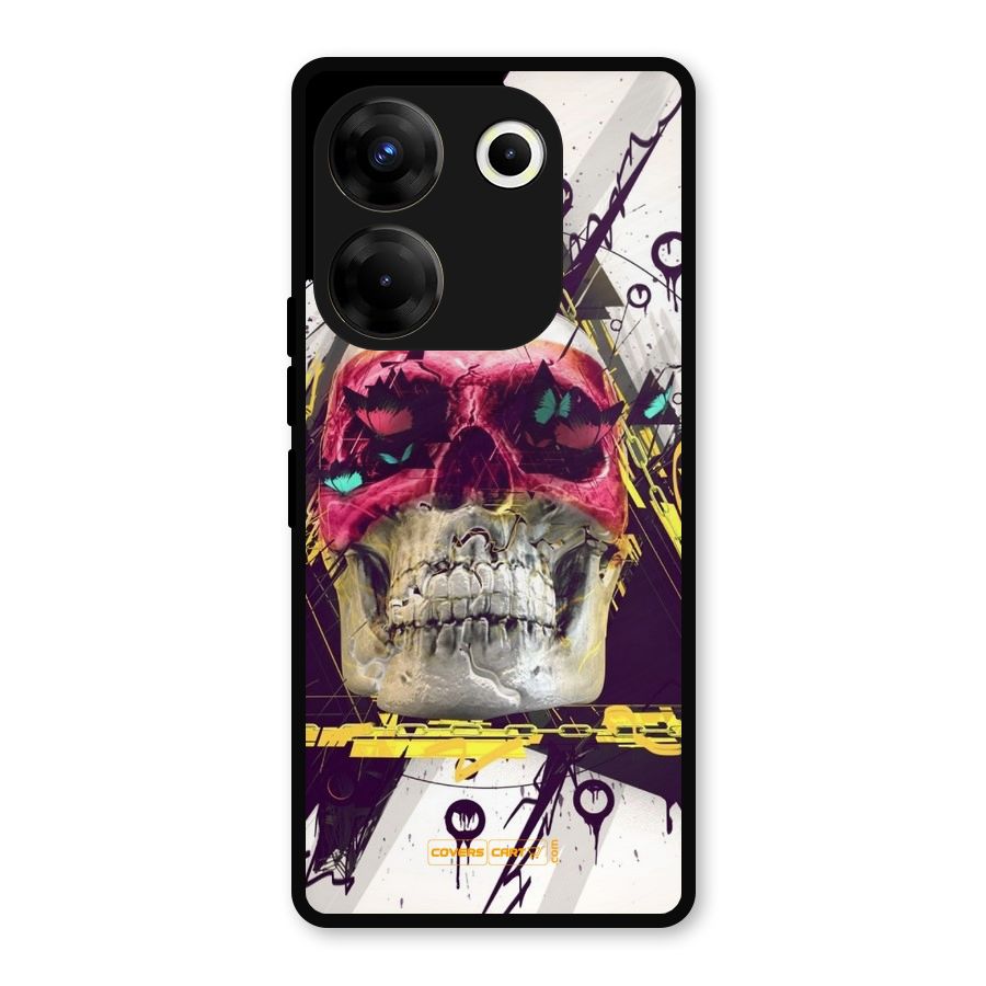 Abstract Skull Metal Back Case for Tecno Camon 20
