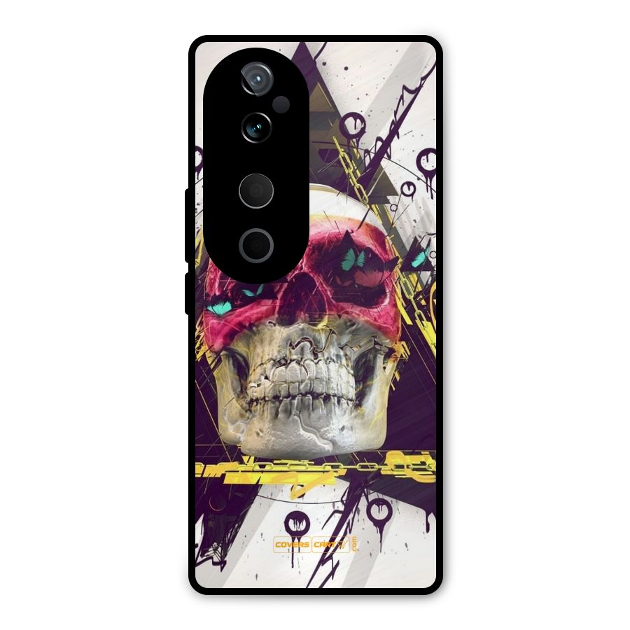 Abstract Skull Metal Back Case for Vivo T3 Ultra