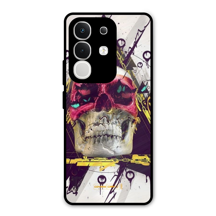 Abstract Skull Metal Back Case for Vivo T4x
