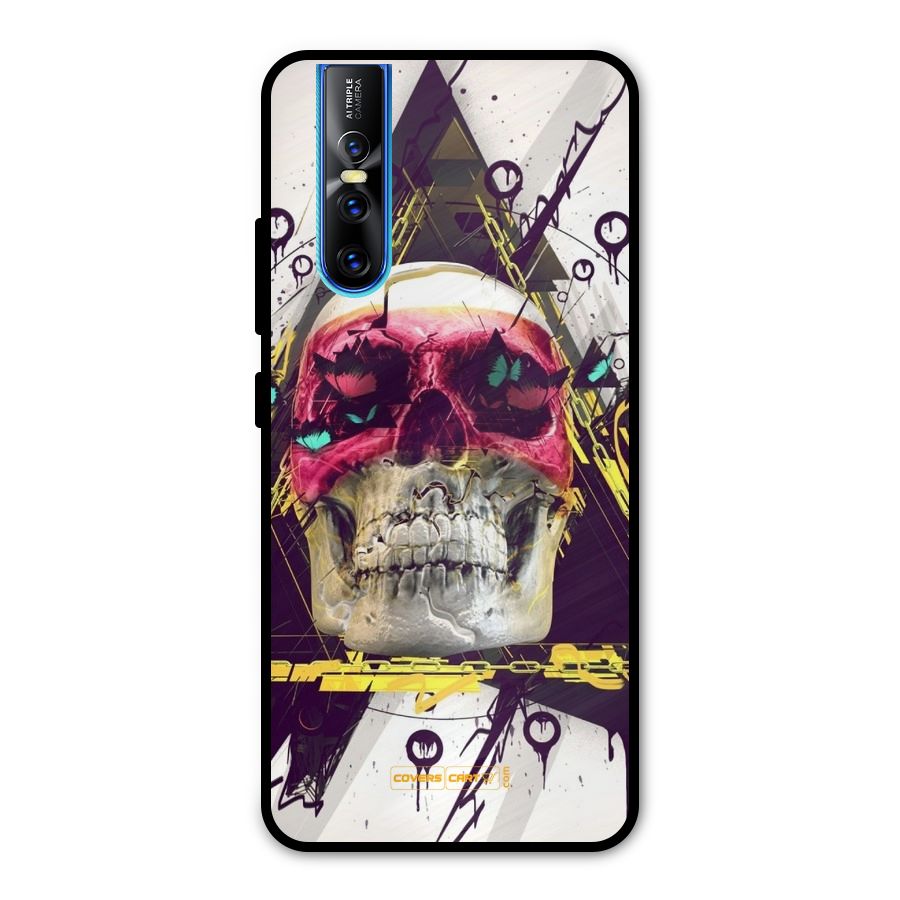 Abstract Skull Metal Back Case for Vivo V15 Pro
