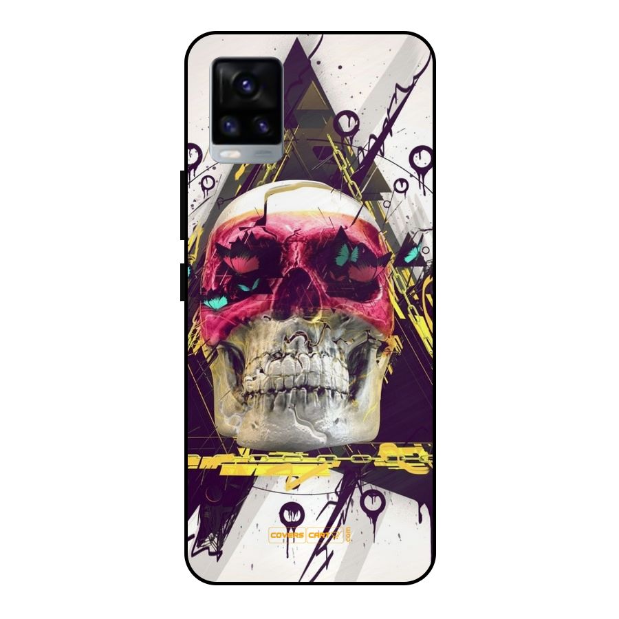 Abstract Skull Metal Back Case for Vivo V20 2021