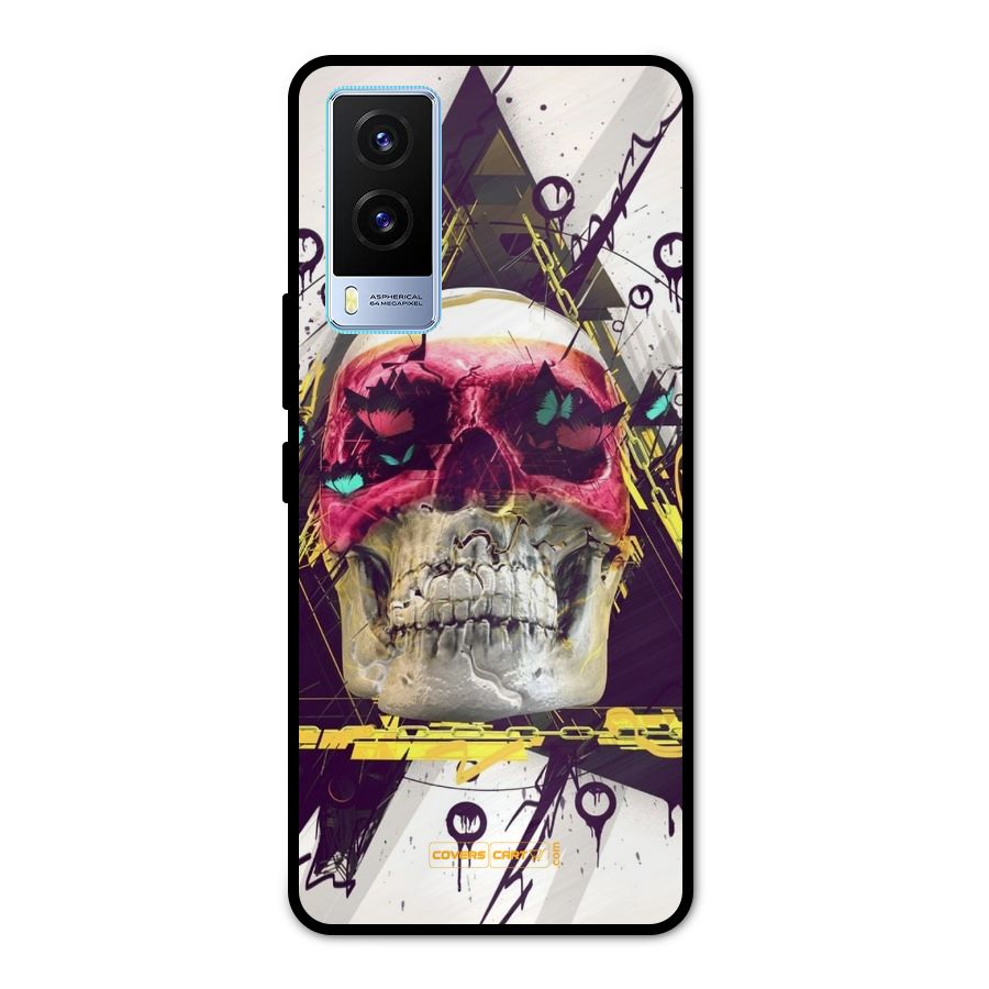 Abstract Skull Metal Back Case for Vivo V21e 5G
