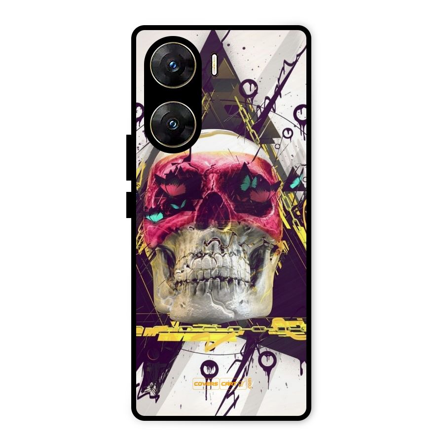 Abstract Skull Metal Back Case for Vivo V29e