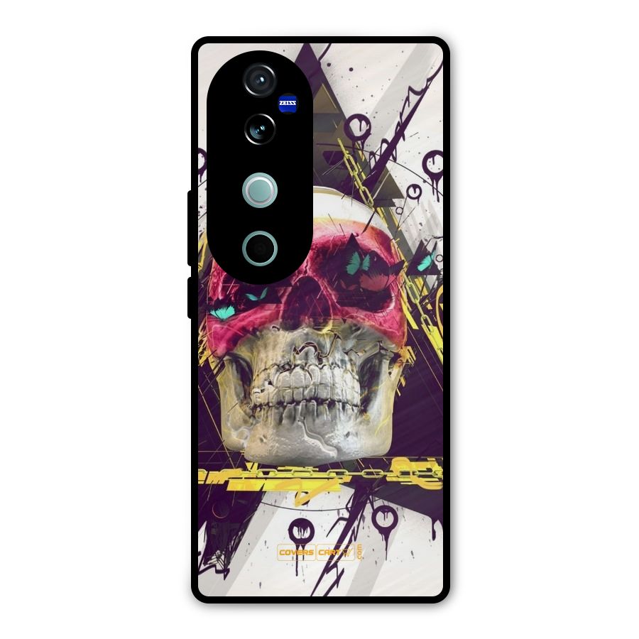 Abstract Skull Metal Back Case for Vivo V40