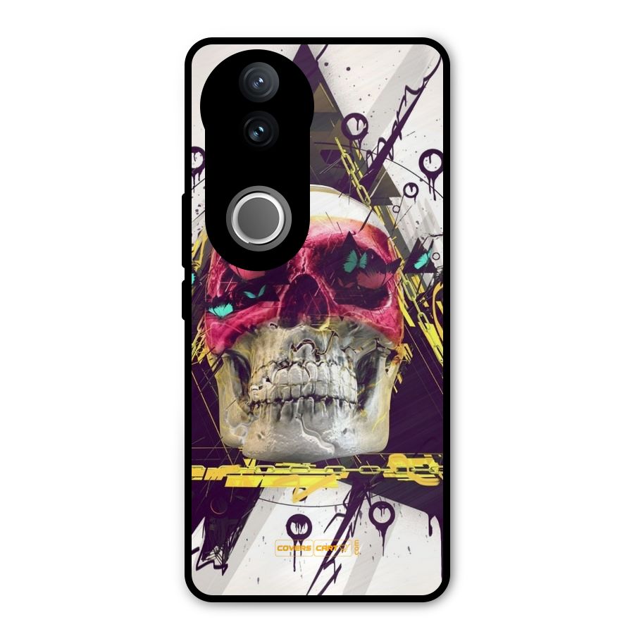 Abstract Skull Metal Back Case for Vivo V50e